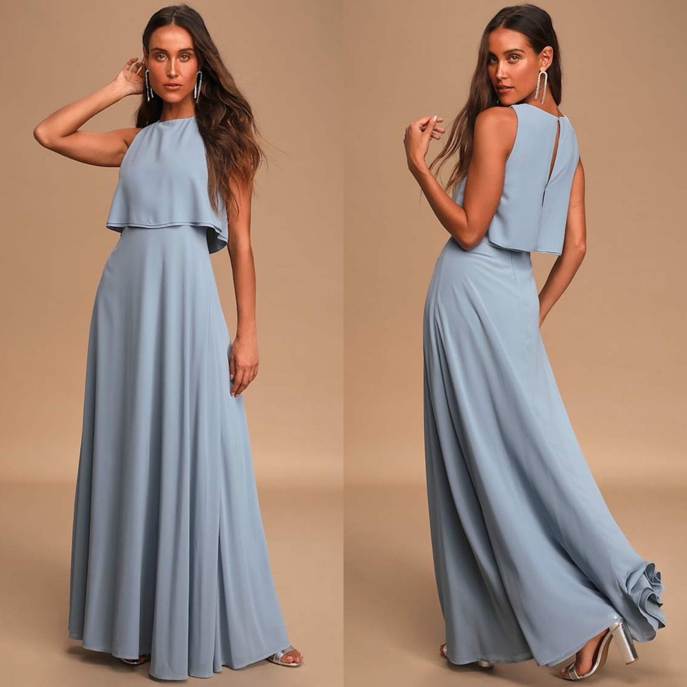 Lulus | Utterly Enchanting Light Blue Sleeveless Maxi Dress